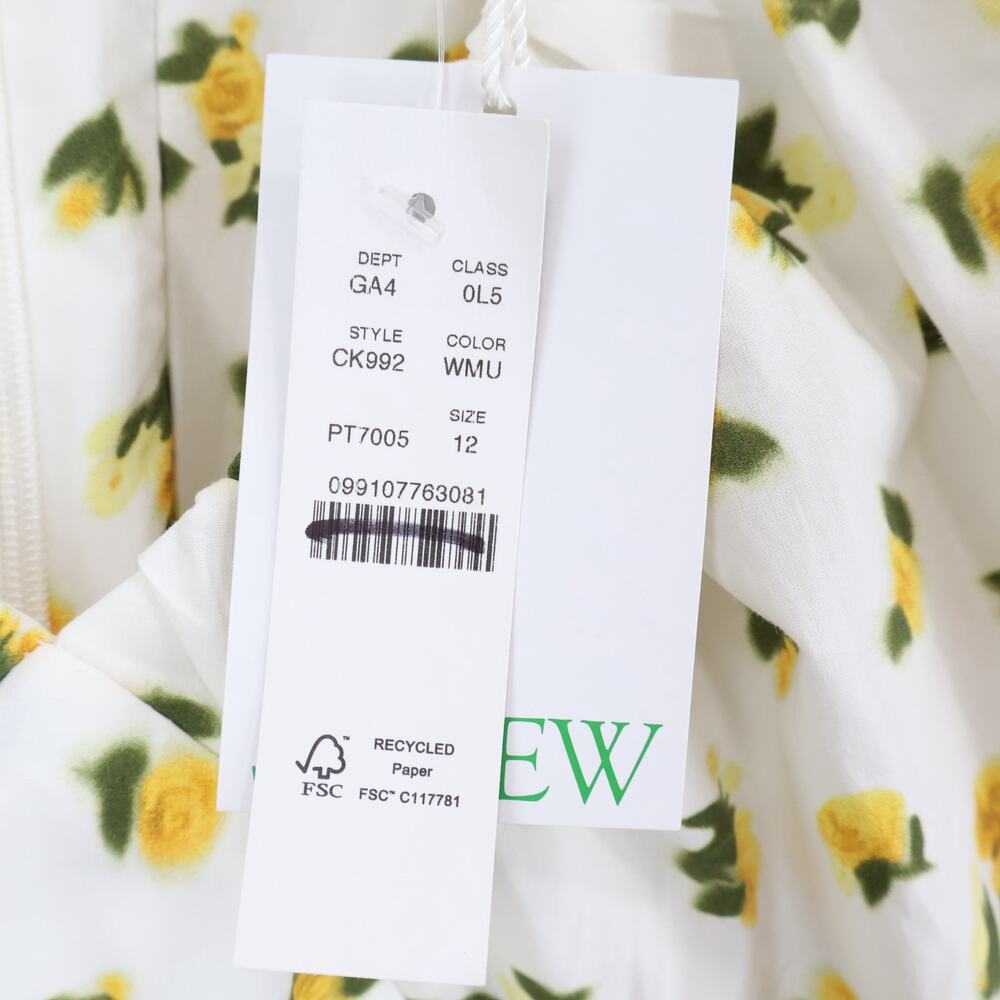 NWT J.Crew Collection Cecily Dress In Budding Rose Print Yellow Floral Size 12 - Picture 8 of 8